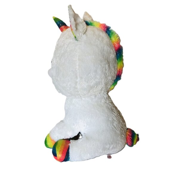 Ty Large 16" Beanie Boos Pixy Unicorn Plush Rainbow Stuffed Animal Glitter Eyes - Picture 4 of 14
